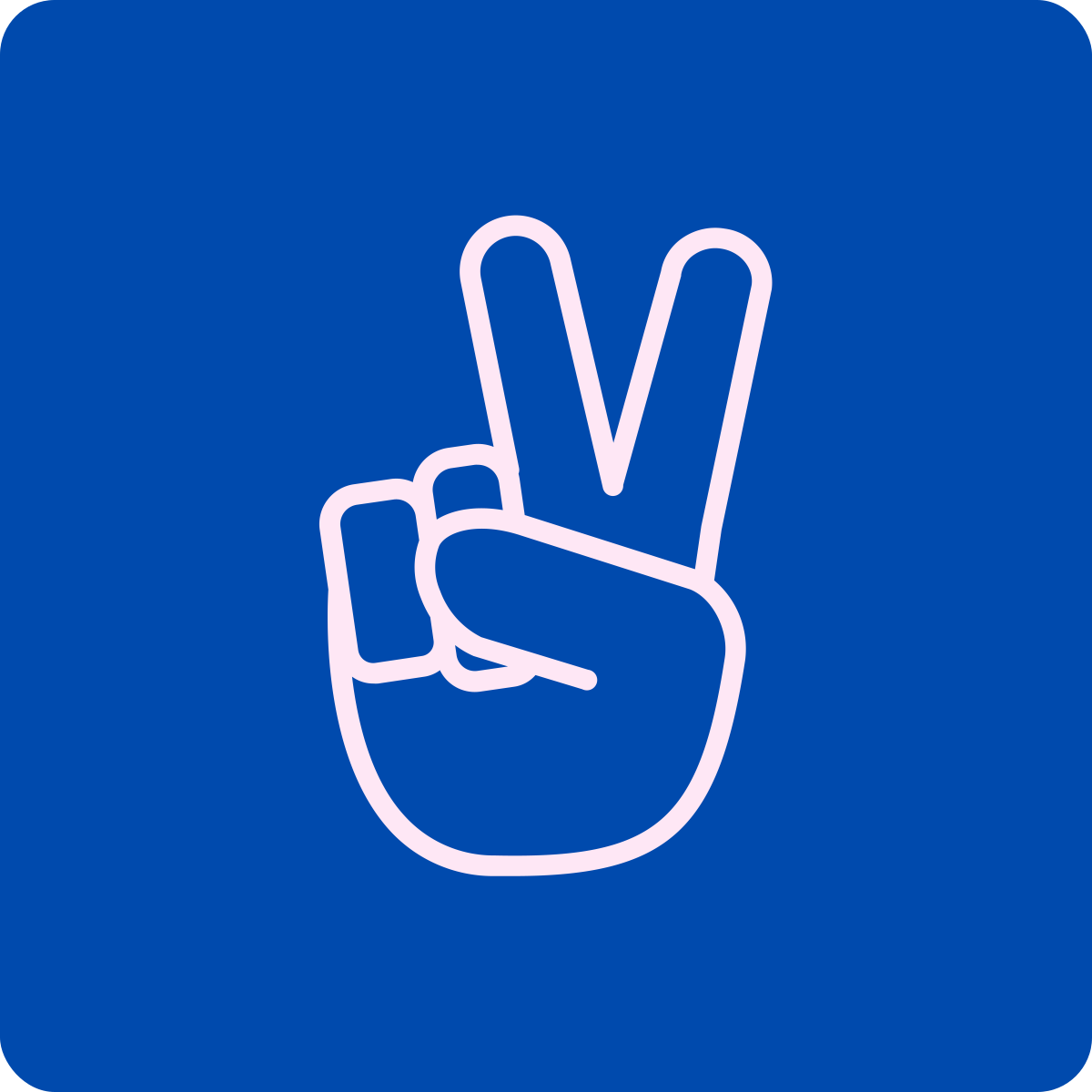 Hand holding up a finger for #2