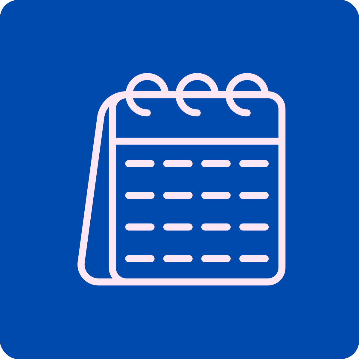 Calendar icon representing monthly content planning