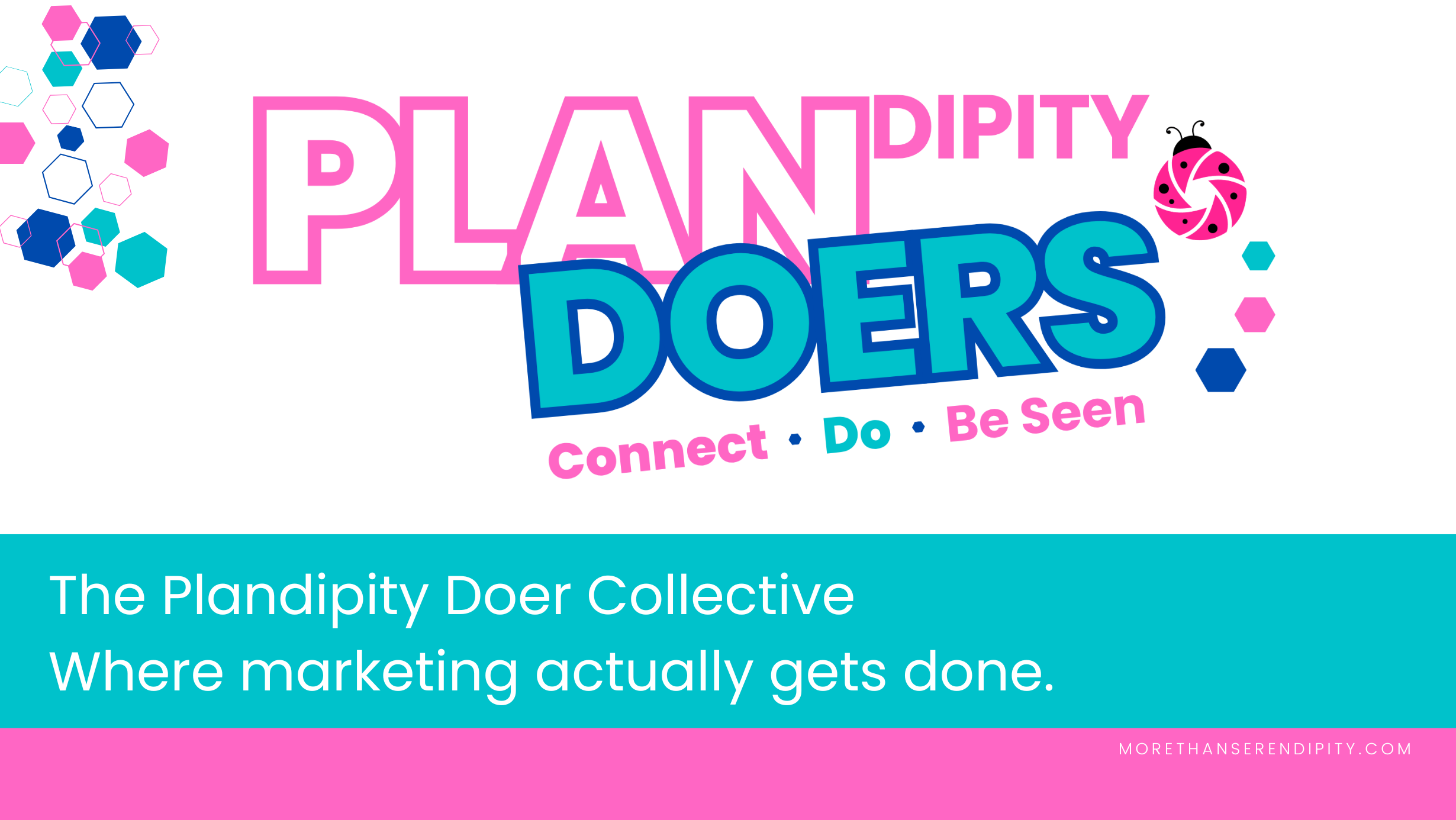 Plandipity Doers logo with swirl and ladybug icon