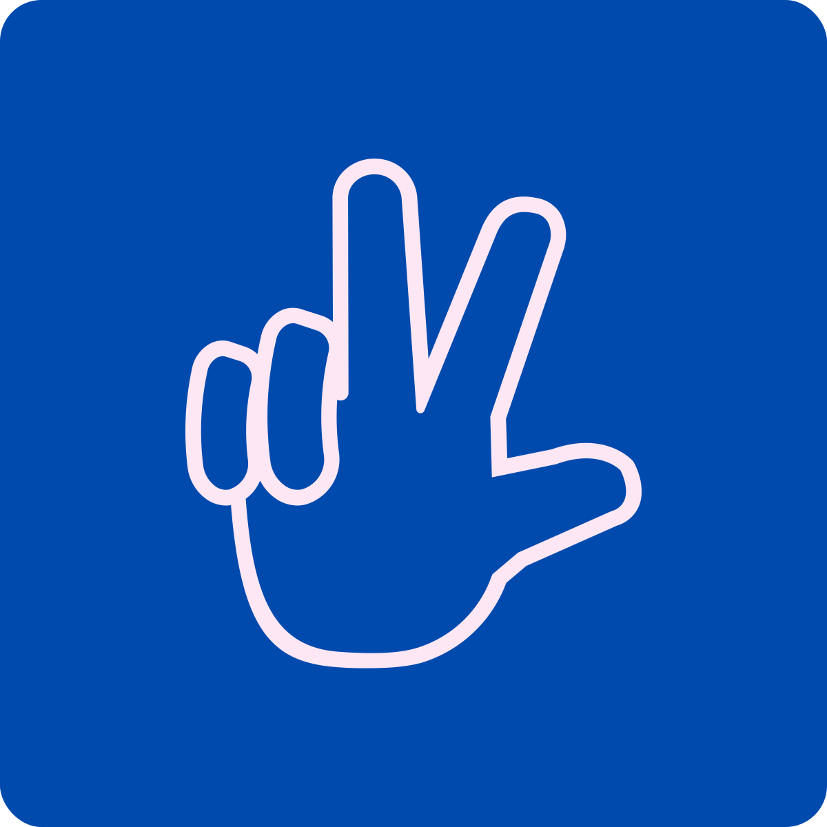 Hand holding up a finger for #3